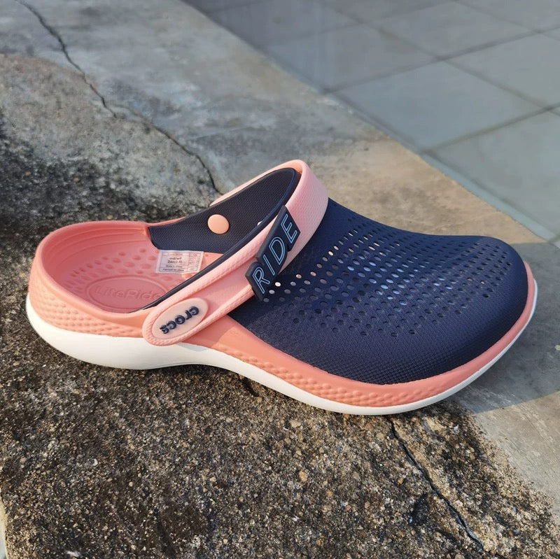 Crocs lite bleu rose